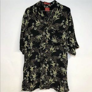 Ez's Haggar Hawaiian Button Down Shirt Sz Large